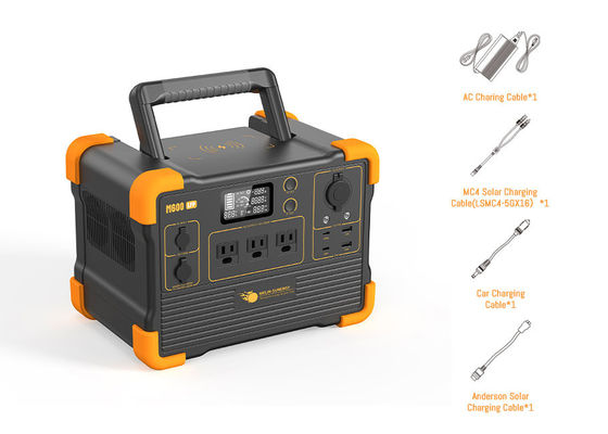 Harga yang bagus AC/DC/USB Output LiFePO4 Lithium Battery Solar Generator 1200W Pure Sinus Wave Inverter on line