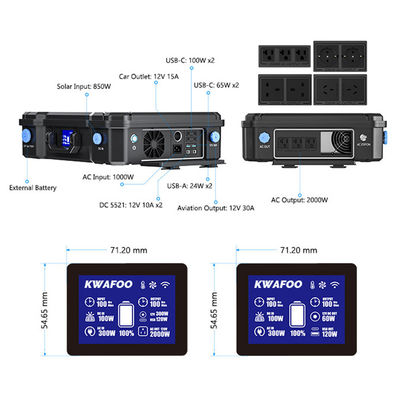 Harga yang bagus MPPT Pengisian 2000W Portable Solar Power Station Dengan Bluetooth Dan WIFI APP on line
