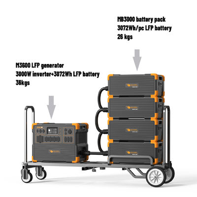 Harga yang bagus 3600W Lithium Battery UPS Solar Generator Dengan MPPT Controller Max. 2400W Solar Input on line