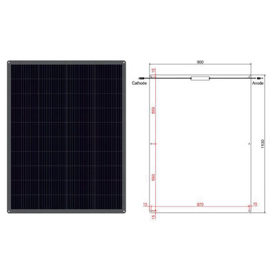 Harga yang bagus Panel Surya Semi Fleksibel Ringan yang Bisa Dibelokkan Modul PV 200w 12V Panel Surya Fleksibel on line