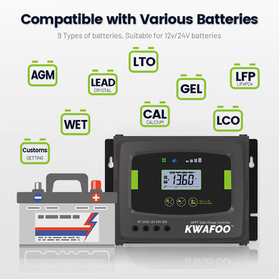 Pengatur pengisian surya 6 tahap mppt 30a