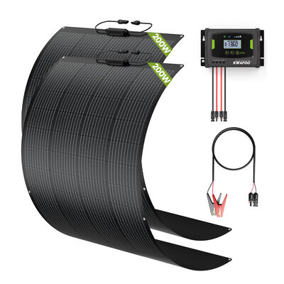 Kit panel surya 400w dengan pengontrol muatan mppt dan 2pcs panel surya semi fleksibel, cocok untuk 8 jenis baterai yang berbeda, memantau data sistem di ponsel