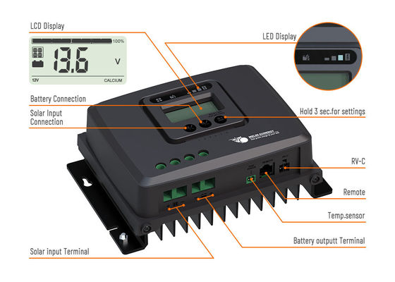 Harga yang bagus Off Grid LFP baterai Digital display 12V/24V MPPT RV Solar Charge Controller on line