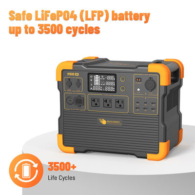 Harga yang bagus Sistem Pembangkit Listrik Tenaga Surya Portabel LiFePO4 2200W 3500 Daur Ulang dengan Pengisian Cepat 2 Jam on line
