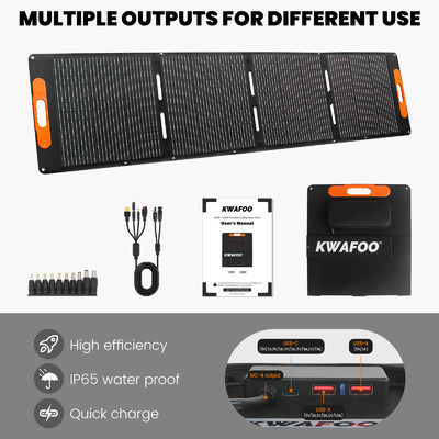 kualitas IP65 200W Panel Surya Lipat Portable Untuk Mobil Mobil 12V Baterai pabrik